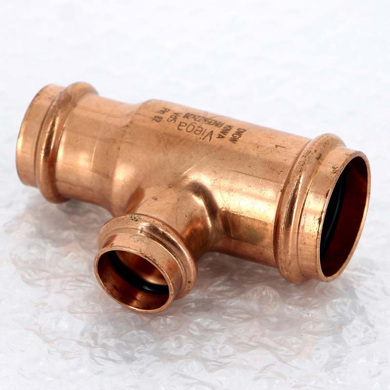 Тройник пресс медный Viega Profipress 35x22x28 мм 324889