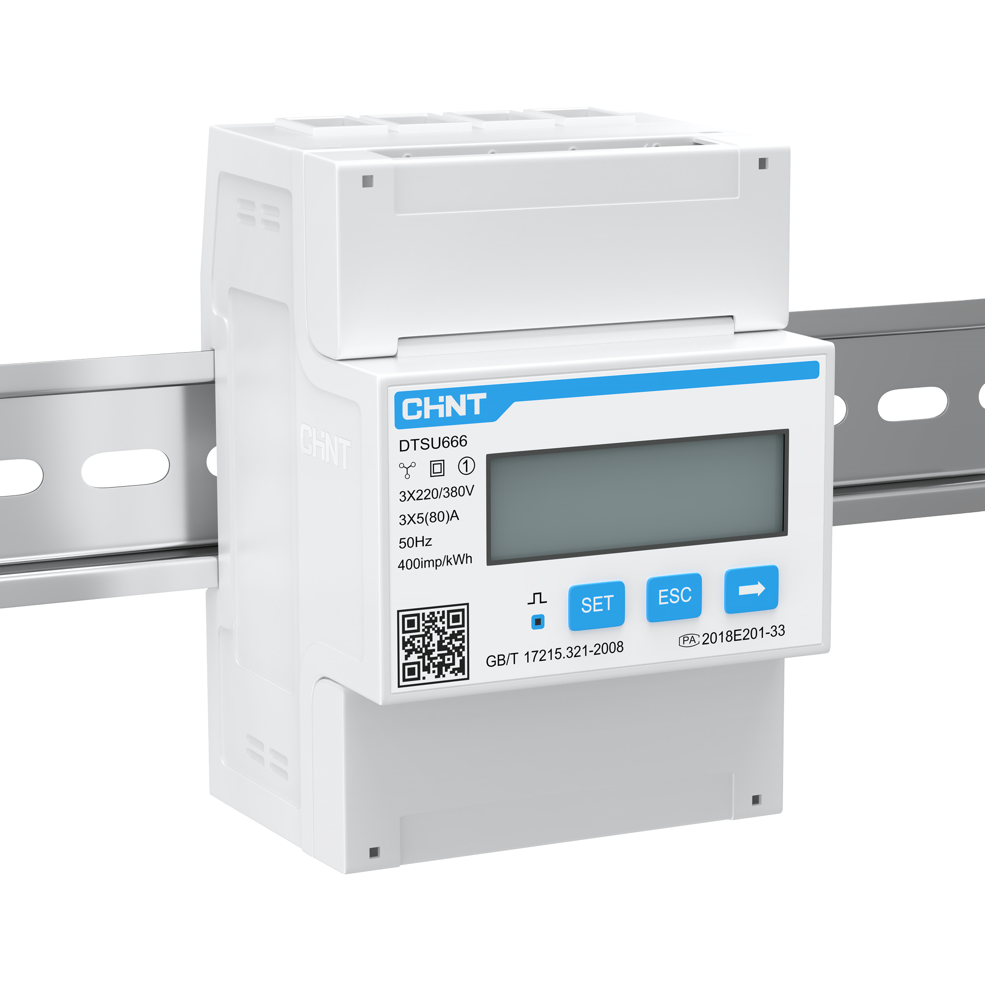 Счетчик электроэнергии 3-фазный ectoControl CHINT DTSU666 RS-485 DIN-рейка Аec01075