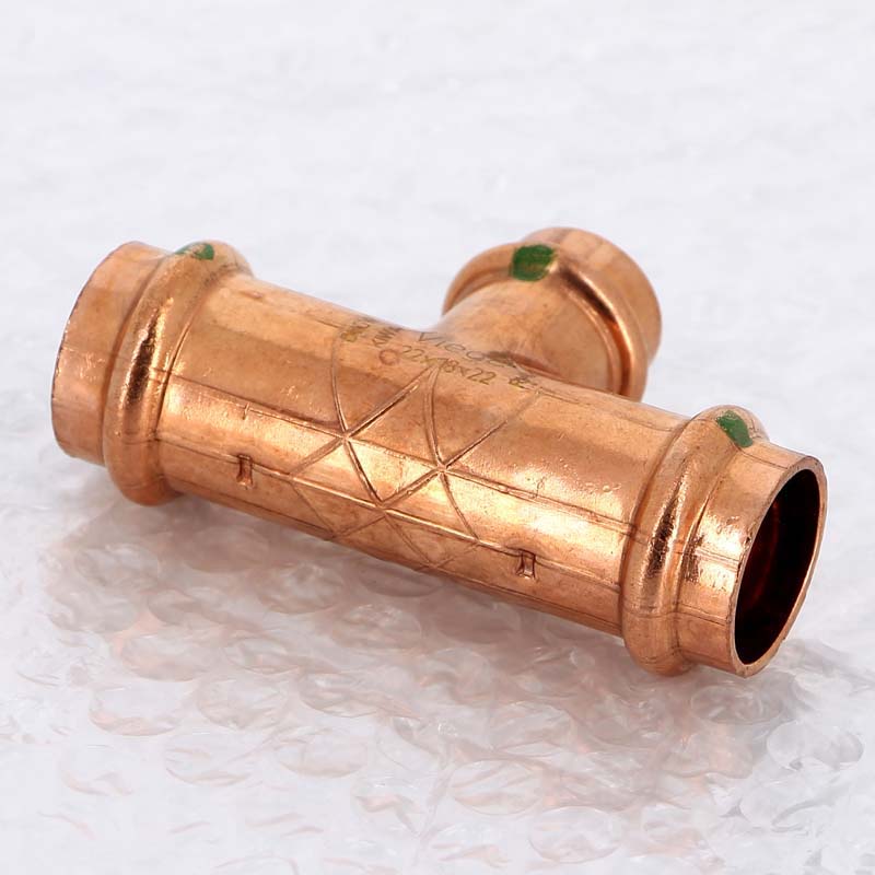 Тройник пресс медный Viega Profipress 22x18x22 мм 291945