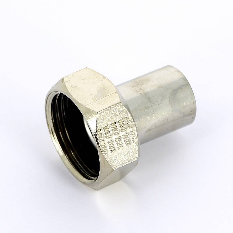 Муфта-вставка пресс с накидной гайкой Viega Sanpress Inox 22х1 ВР нержавеющая сталь 438203