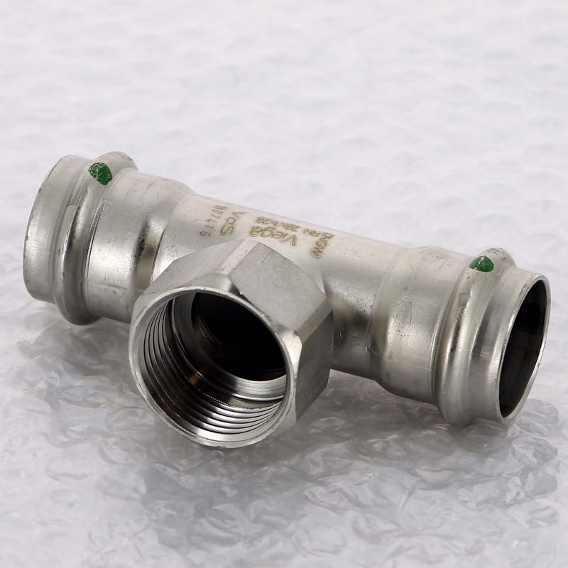 Тройник пресс Sanpress Inox Viega нержавеющая сталь 28х1х28 мм ВР 449506