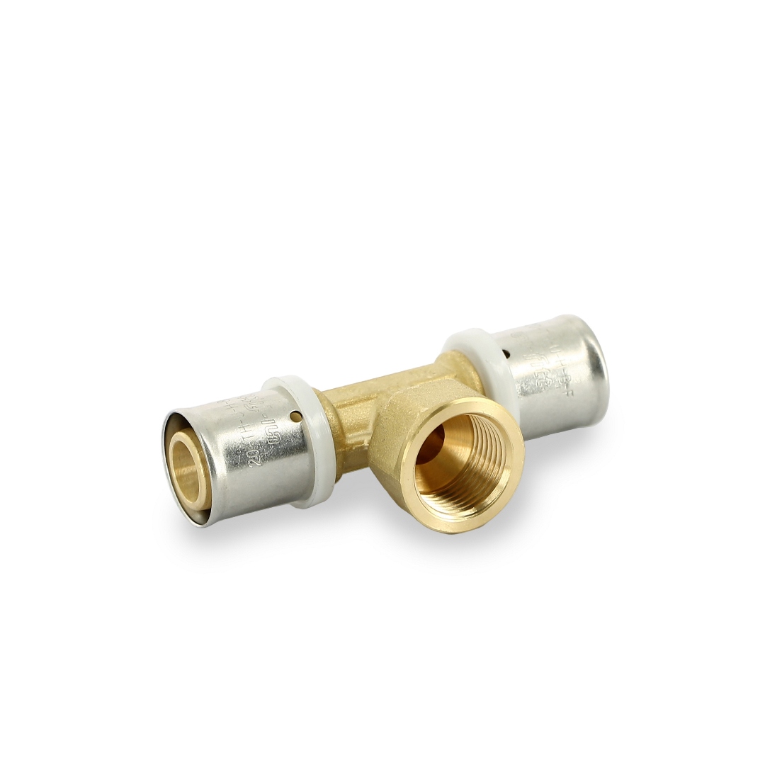 Тройник пресс Valtec 20х1/2х20 мм ВР 507879