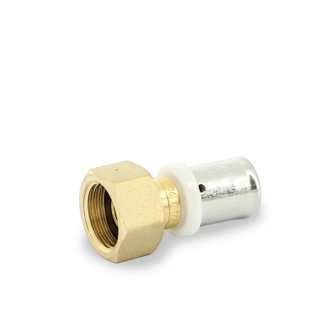 Муфта пресс-В 16 x 1/2 с накидной гайкой, плоской прокладкой