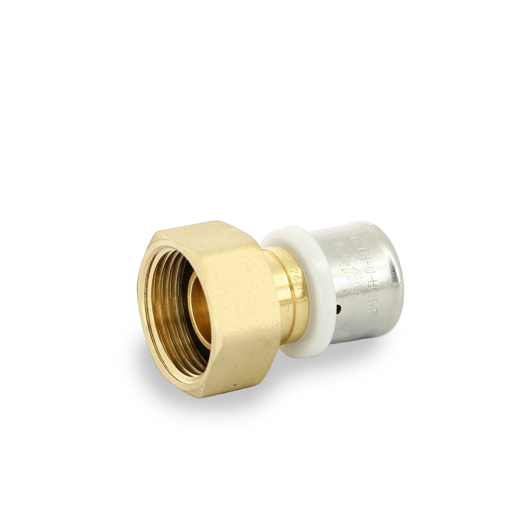 Муфта пресс-В Henco 26 мм x 1 с накидной гайкой и плоской прокладкой 506736