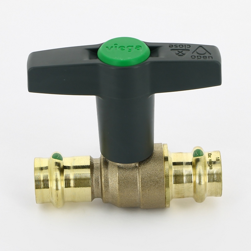 Кран шаровой пресс 18 бронза SC-Contur, высокая Т-ручка, EASYTOP