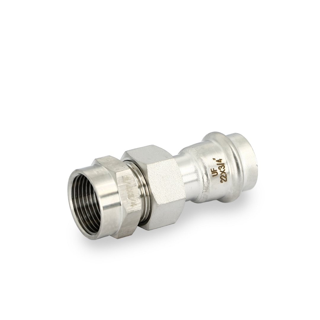 Муфта пресс-В 22 x 3/4' с разъемным соединением и плоск. прокладкой нерж.сталь