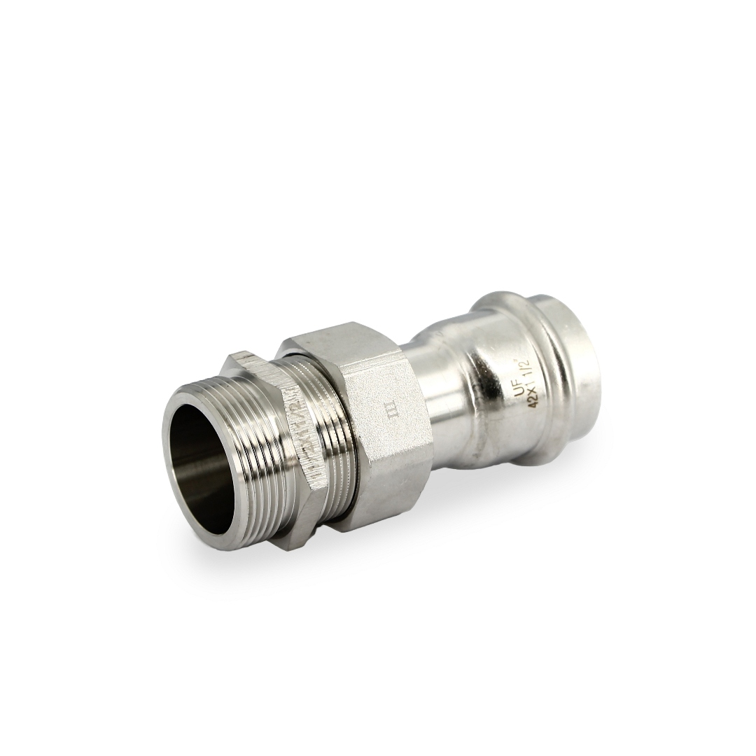 Муфта пресс-Н 42 x 1 1/2 с разъемным соединением и плоск. прокладкой нерж.сталь