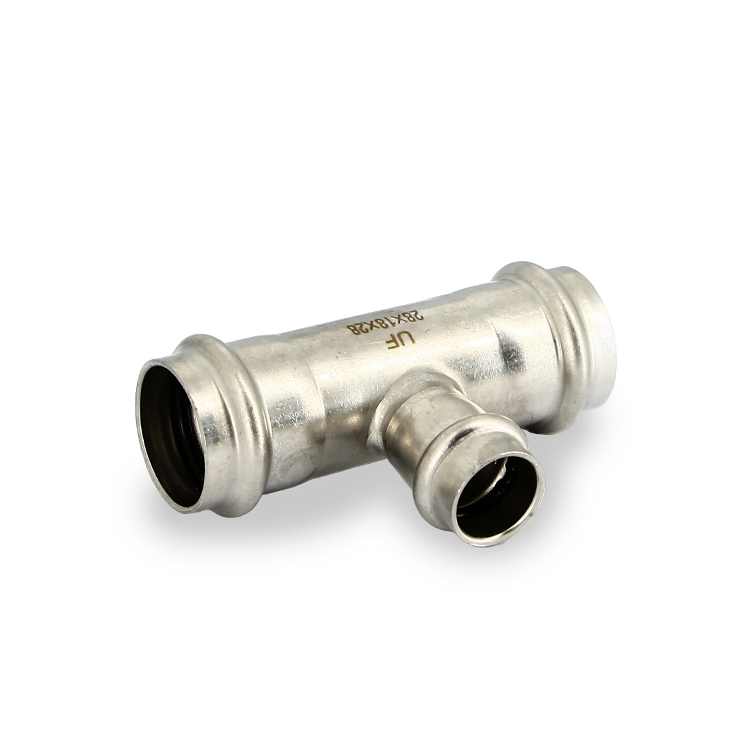 Тройник пресс 28 х 18 х 28, нержавеющая сталь