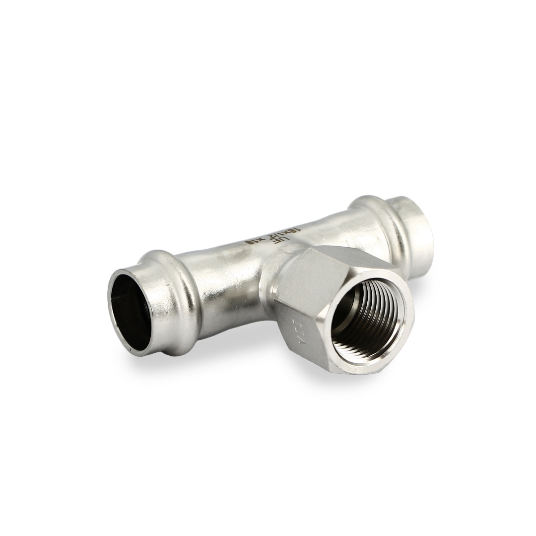 Тройник пресс-В 18 х 1/2 х 18, нержавеющая сталь