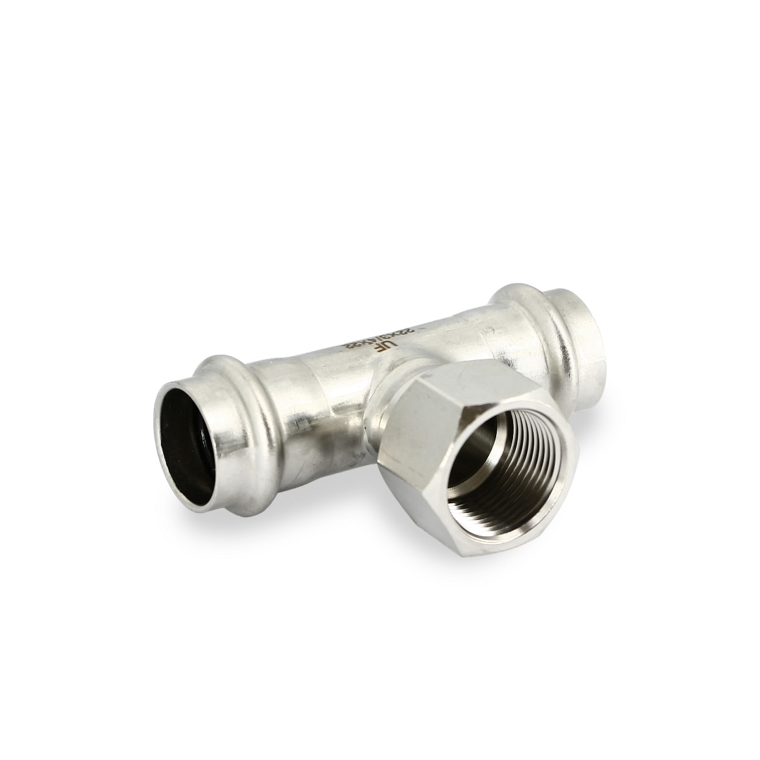Тройник пресс-В 22 х 3/4 х 22, нержавеющая сталь
