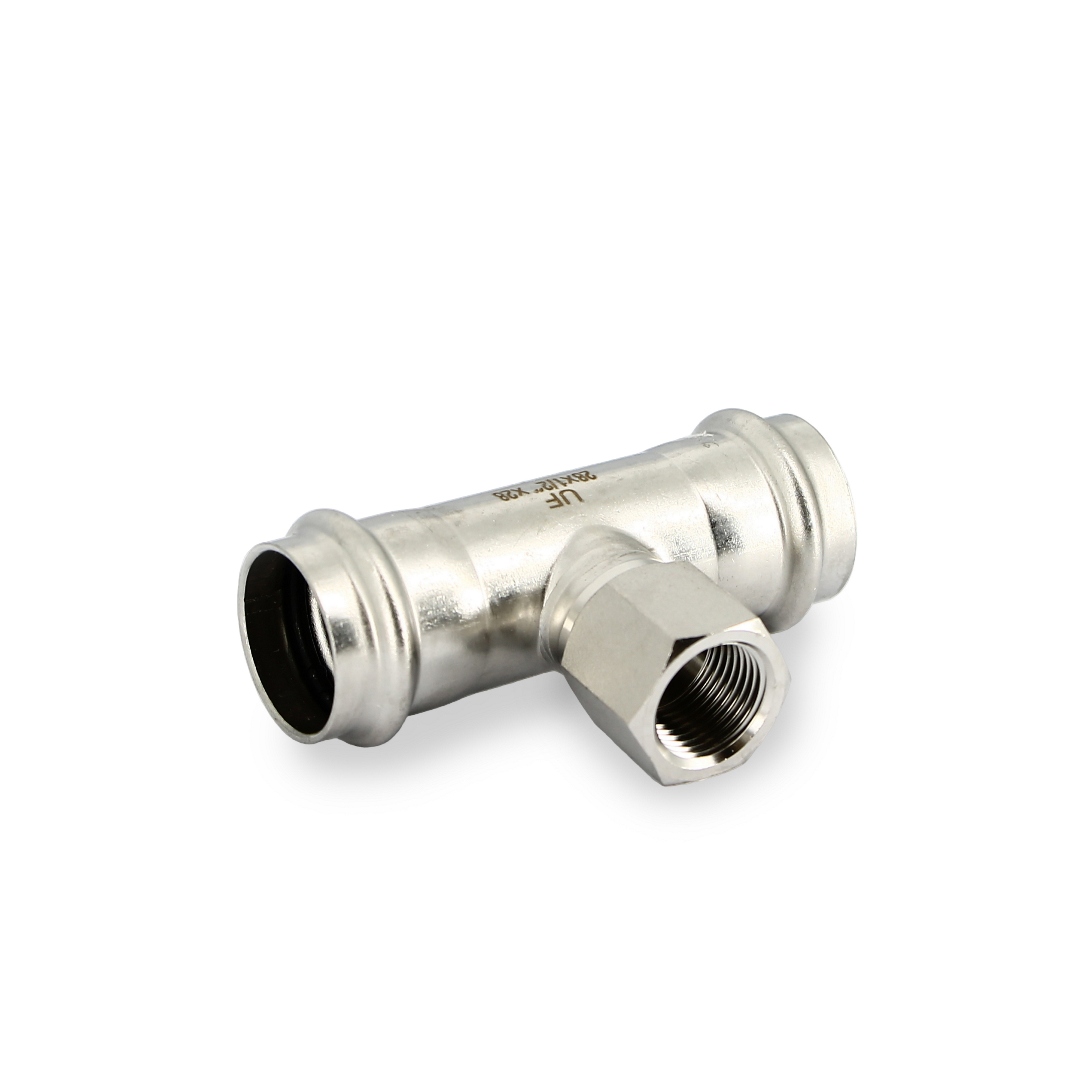 Тройник пресс-В 28 х 1/2 х 28, нержавеющая сталь