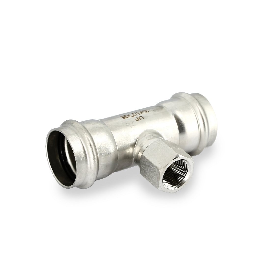 Тройник пресс-В 35 х 1/2 х 35, нержавеющая сталь