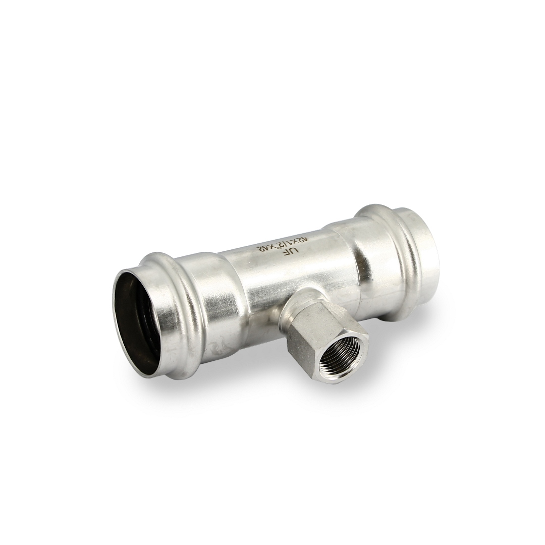 Тройник пресс-В 42 х 1/2 х 42, нержавеющая сталь