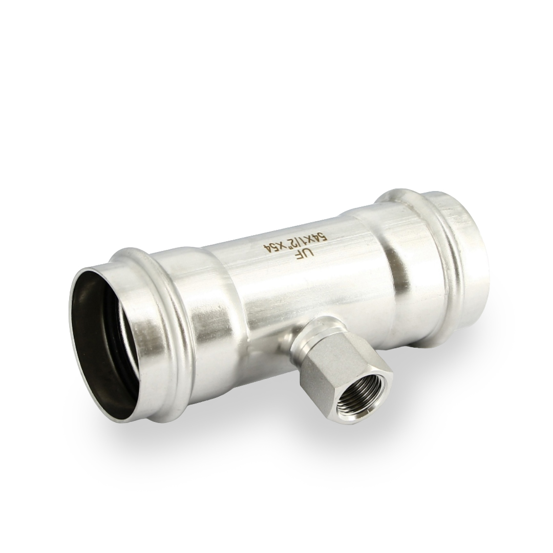 Тройник пресс-В 54 х 1/2 х 54, нержавеющая сталь