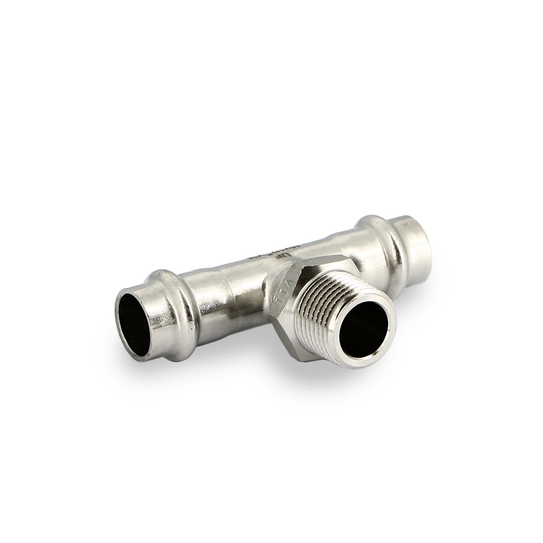 Тройник пресс-Н 15 х 1/2 х 15, нержавеющая сталь