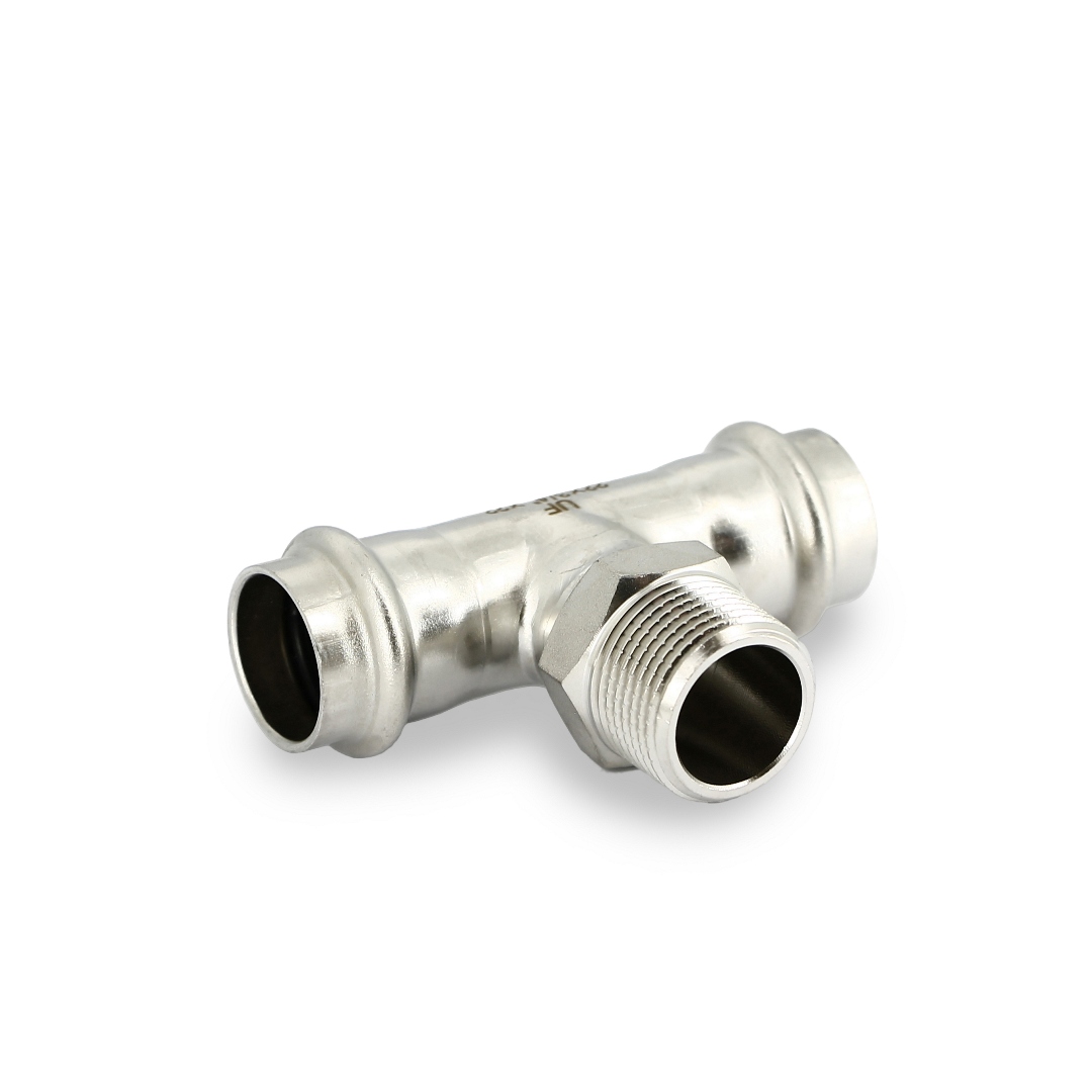 Тройник пресс-Н 22 х 3/4 х 22, нержавеющая сталь