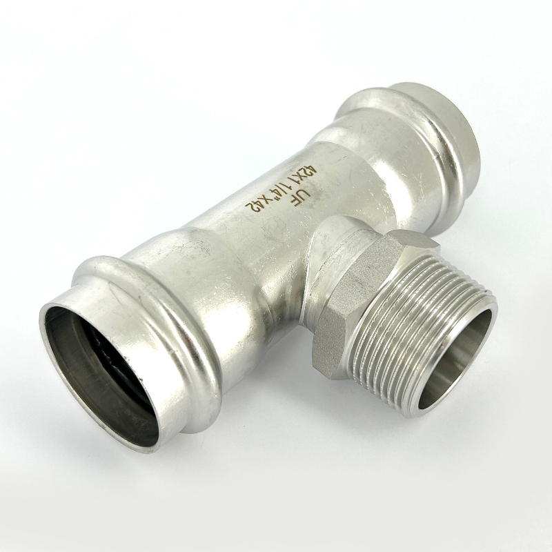 Тройник пресс-Н 42 х 1 1/4 х 42, нержавеющая сталь