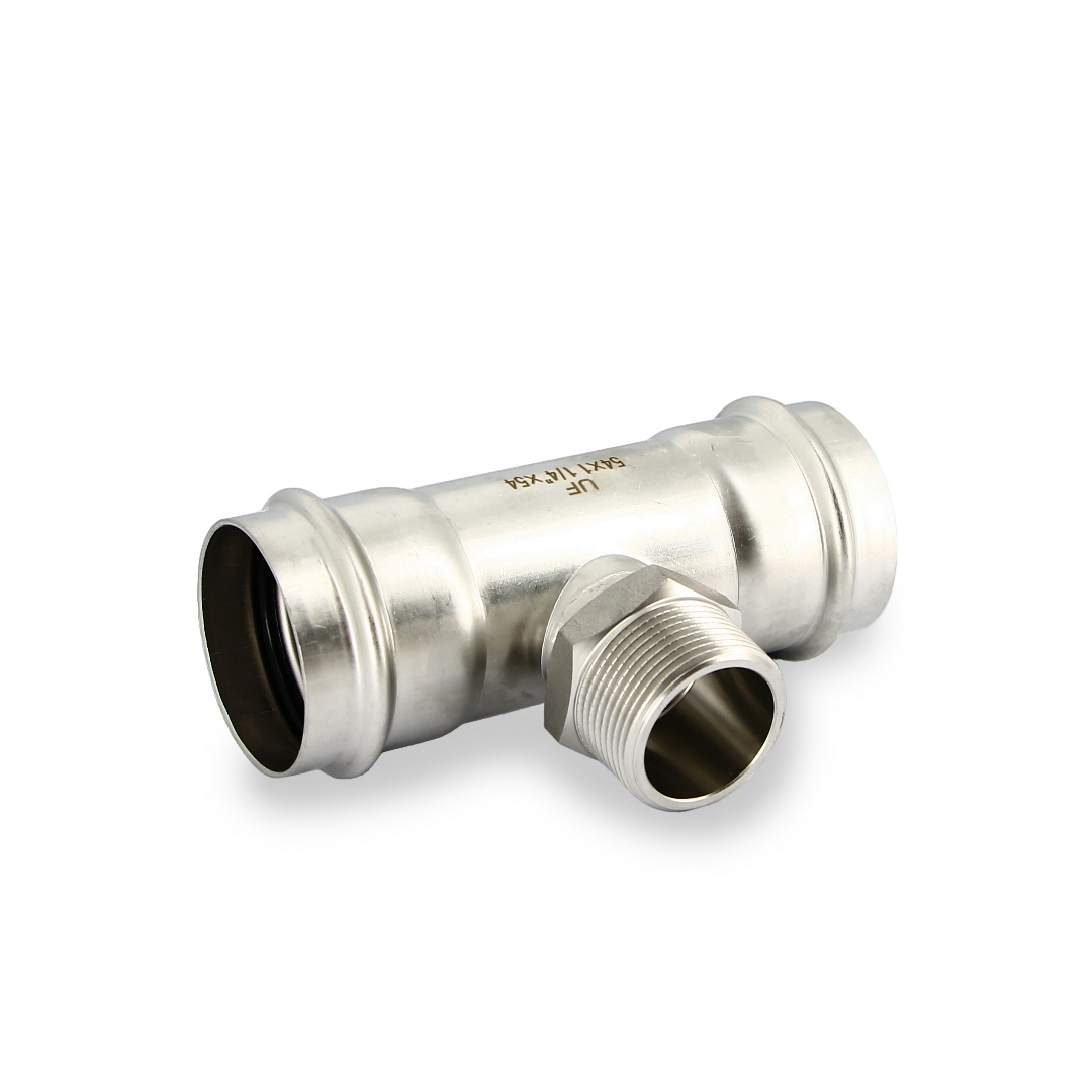 Тройник пресс-Н 54 х 1 1/4 х 54, нержавеющая сталь