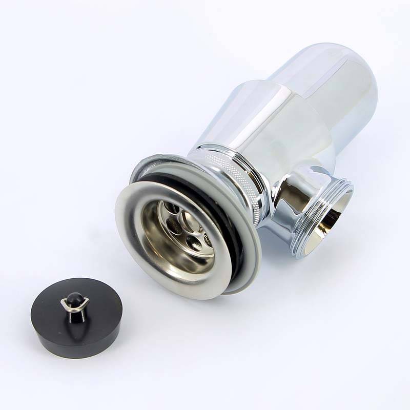 Сифон бутылочный Viega 1 1/4 x 32 мм без отвода с пробкой и розеткой хром 102555