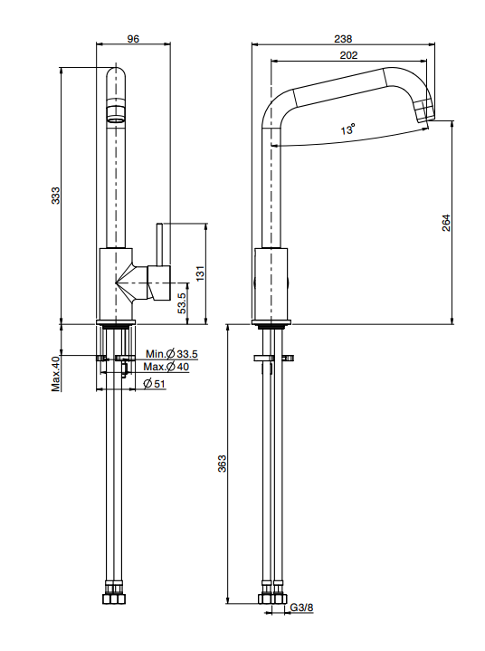 Смеситель для кухни Fima Carlo Frattini Kitchen Spillo Up однорычажный цвет хром F30671RCR