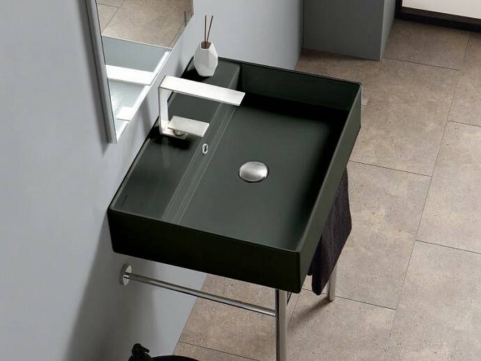 Раковина подвесная Scarabeo Teorema 2.0 60x46 см 1 отверстие для смесителя Lava BIOKER 5105/37BK