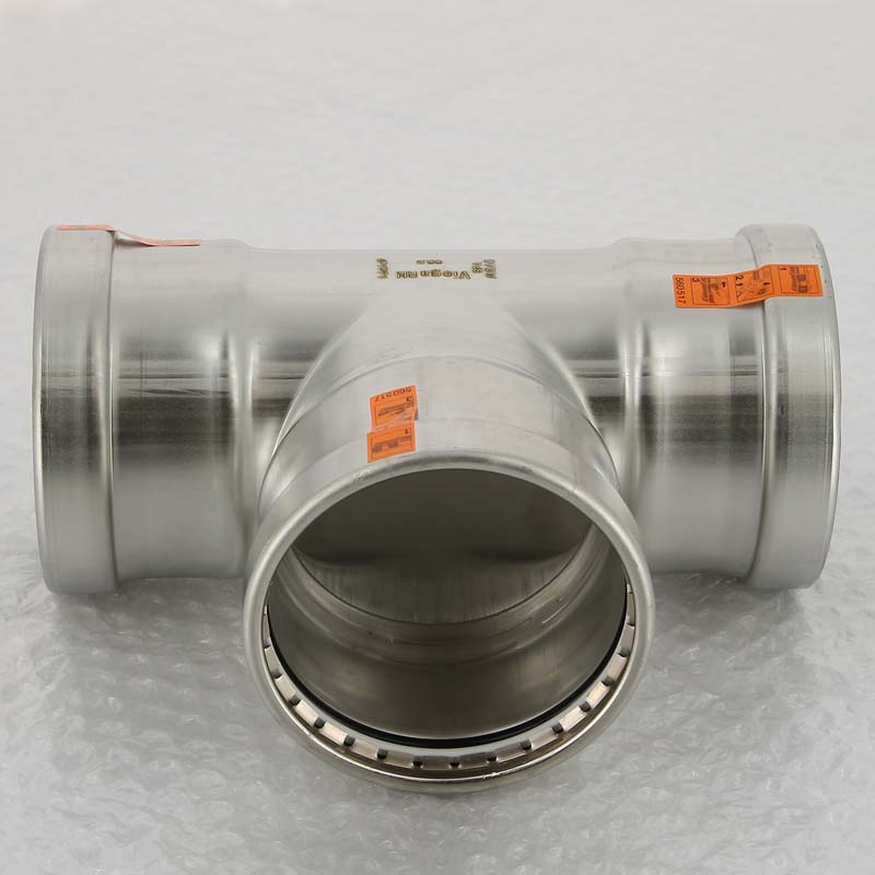 Тройник пресс нержавеющая сталь Viega Sanpress Inox XL 88.9 мм 482732