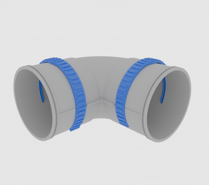 Отвод 90° Heliroma Flexag 90 мм FL90-PP90