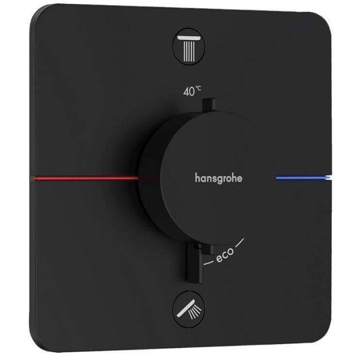 Смеситель для душа Hansgrohe ShowerSelect Comfort Q термостат на 2 потребителя черный матовый 15583670