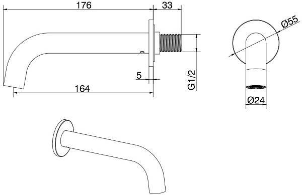 Излив для ванны Allen Brau Priority черный матовый 5.31018-31