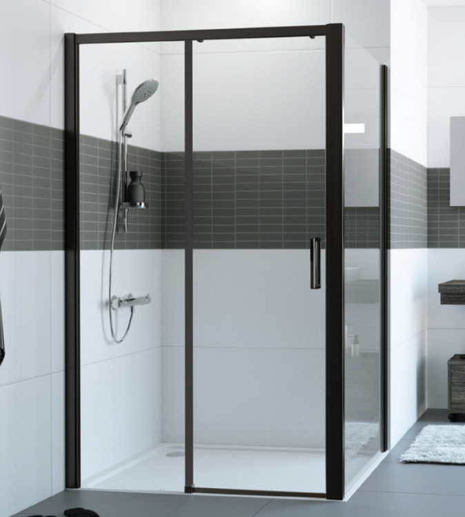 Душевая дверь HÜPPE Design Pure 1500x2000 мм распашная правая черный ультра прозрачное стекло Anti-Plaque 21HL1R150093E500