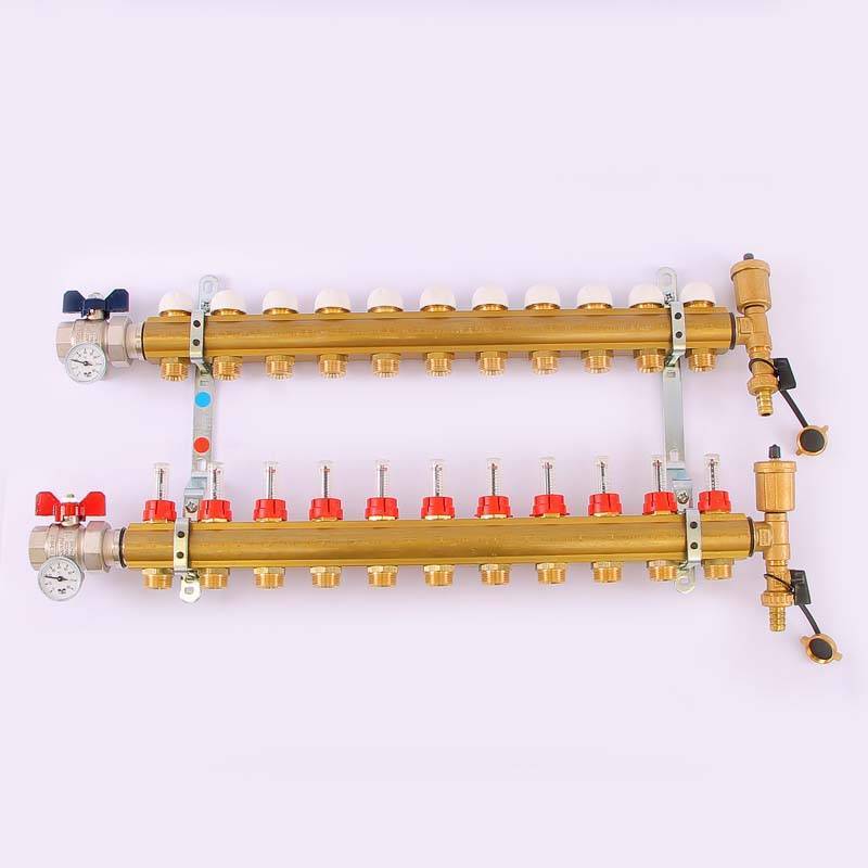 Коллекторная группа с термостатическими вентилями и расходомерами Tiemme 1x3/4 EK 11 выходов 3870024