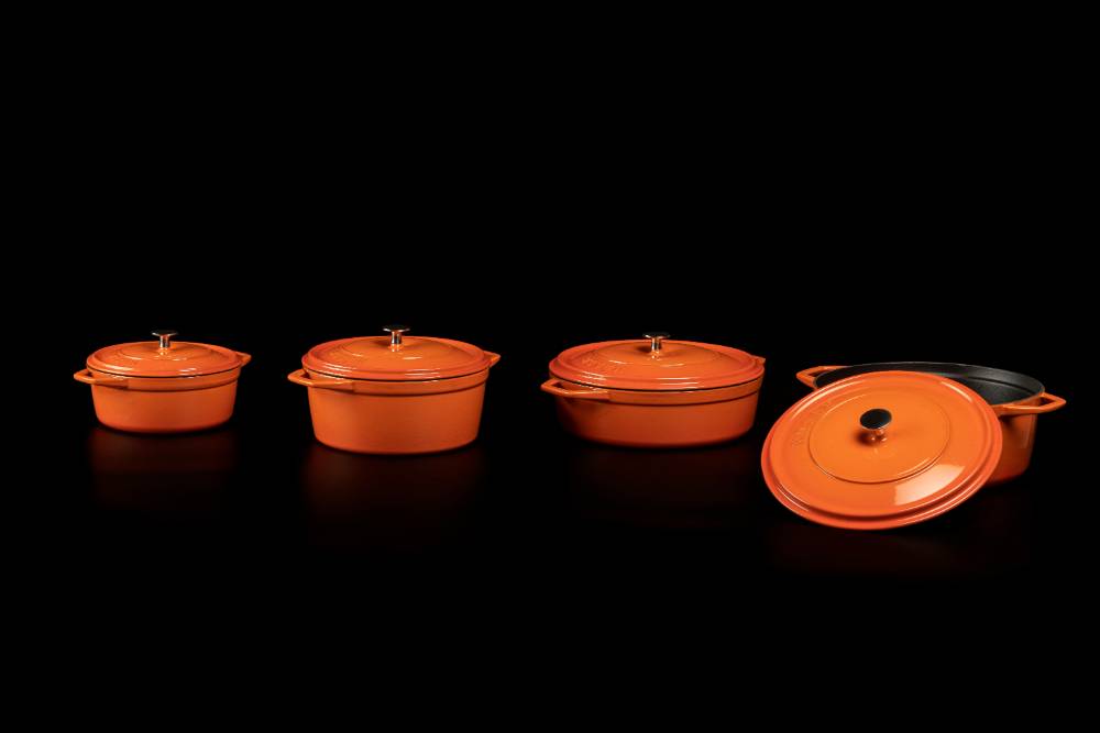 Кастрюля низкая Hascevher Y KT 28 см оранжевая A896528