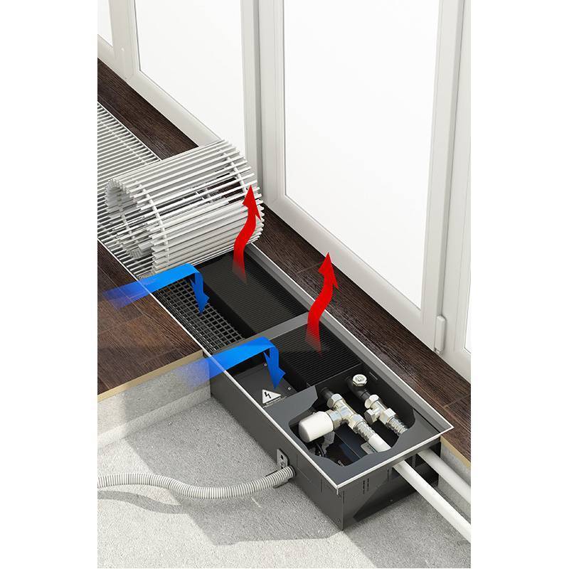 Внутрипольный конвектор Varmann Qtherm 230x75x2750 мм RR U EV1 Q 230.75.2750 RR U EV1