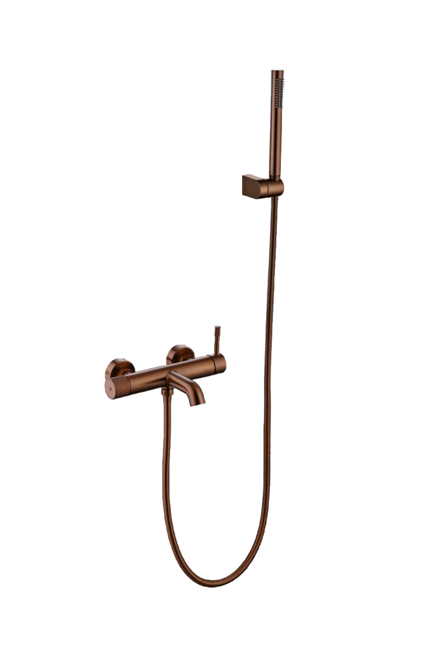 Смеситель для ванны Boheme Uno накладной с ручным душем излив 12.1 см бронза матовая 463-BRB