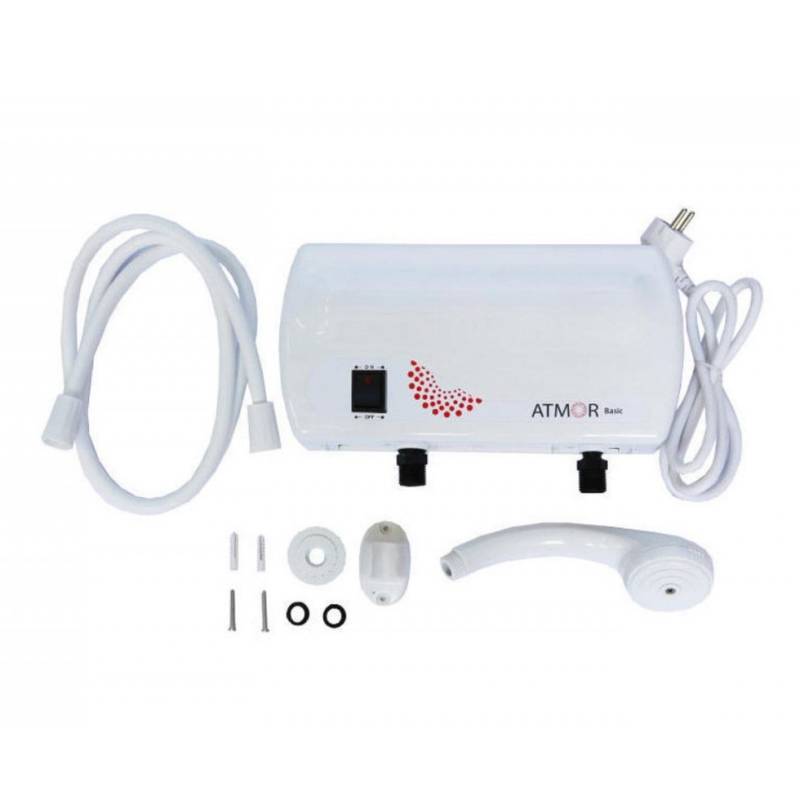 Водонагреватель электрический проточный Ariston Atmor Basic 5 кВт душевая лейка и кран 3520066