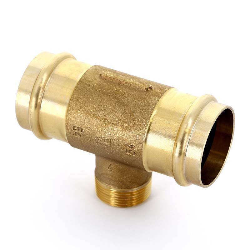 Тройник пресс с наружной резьбой Viega Sanpress 54х1 1/4х54 бронза 310936