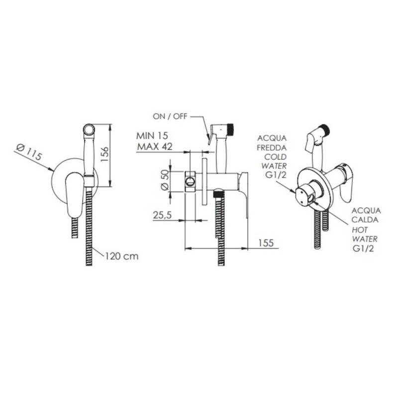 Душ гигиенический Remer Class Line хром L65