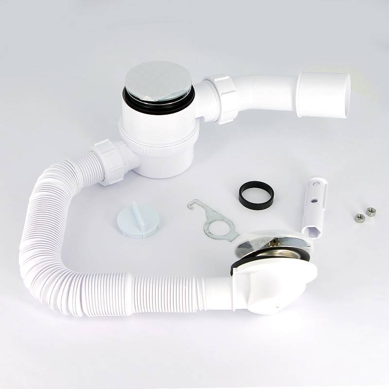 Слив-перелив для ванны McAlpine клик-клак раздвижной L330-700 мм хром MRB11