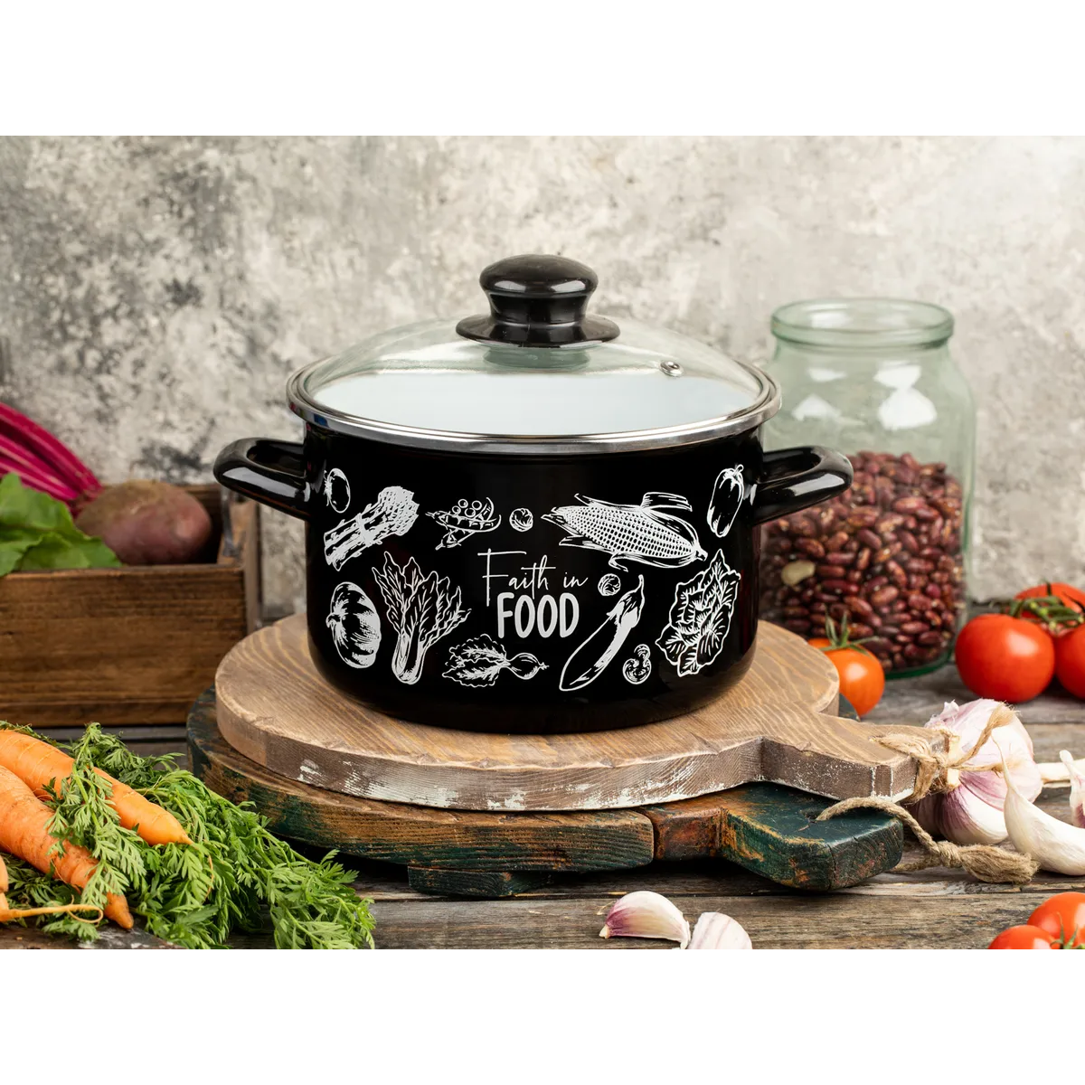 Кастрюля эмалированная Metrot Овощи 2 л 7397