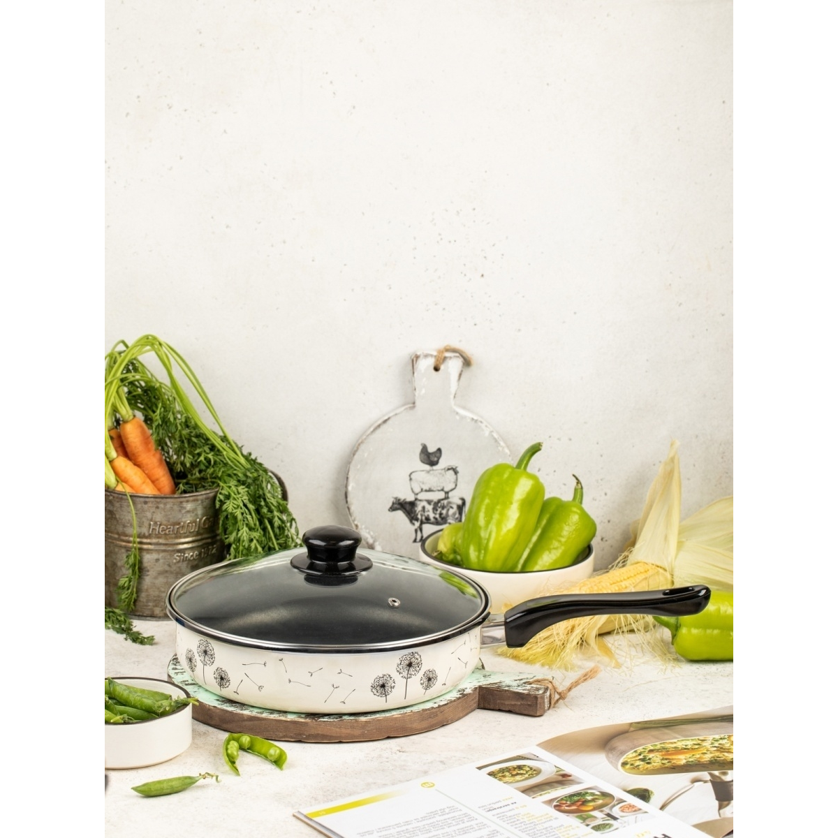 Сковорода эмалированная Metrot Одуванчик 24 см 7284