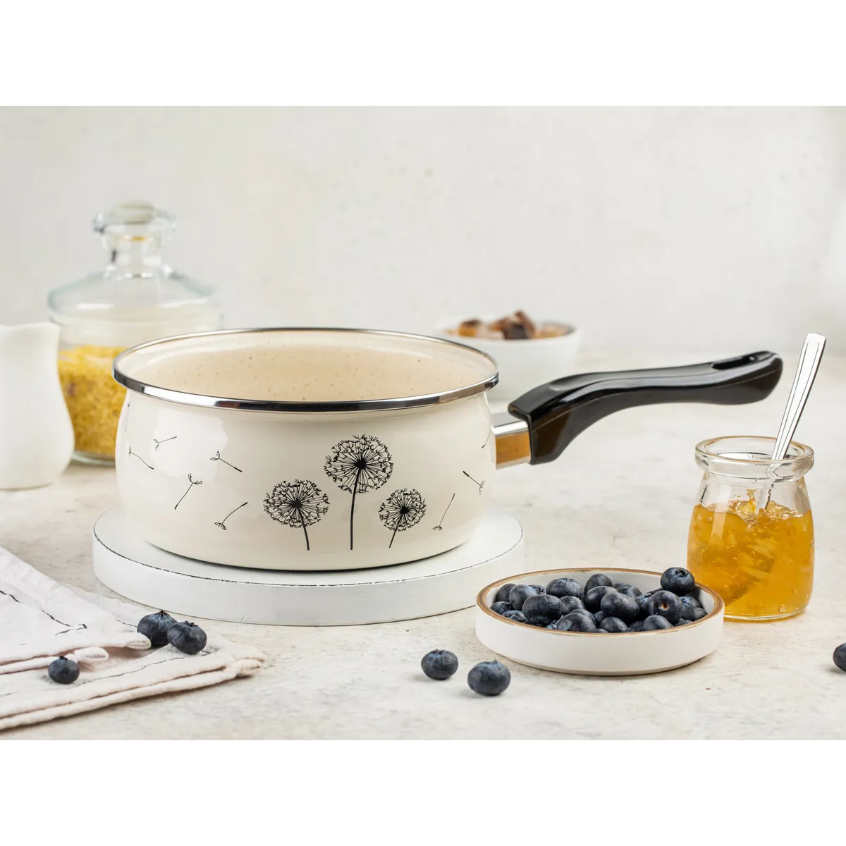 Ковш эмалированный Metrot Одуванчик 1.6 л 7277