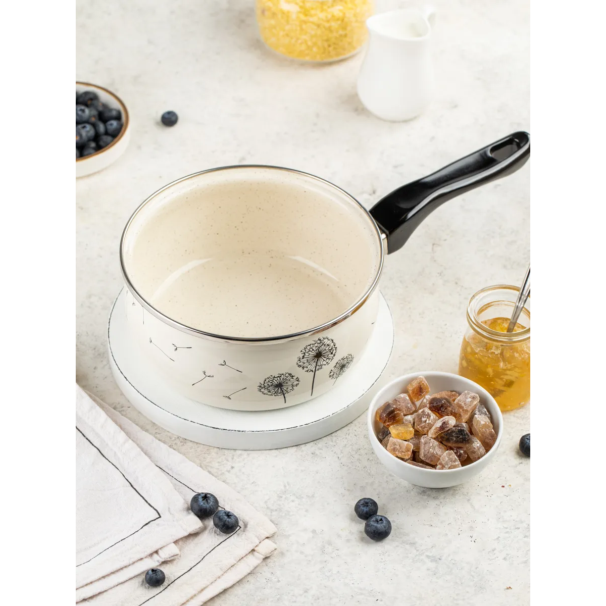 Ковш эмалированный Metrot Одуванчик 1.6 л 7277