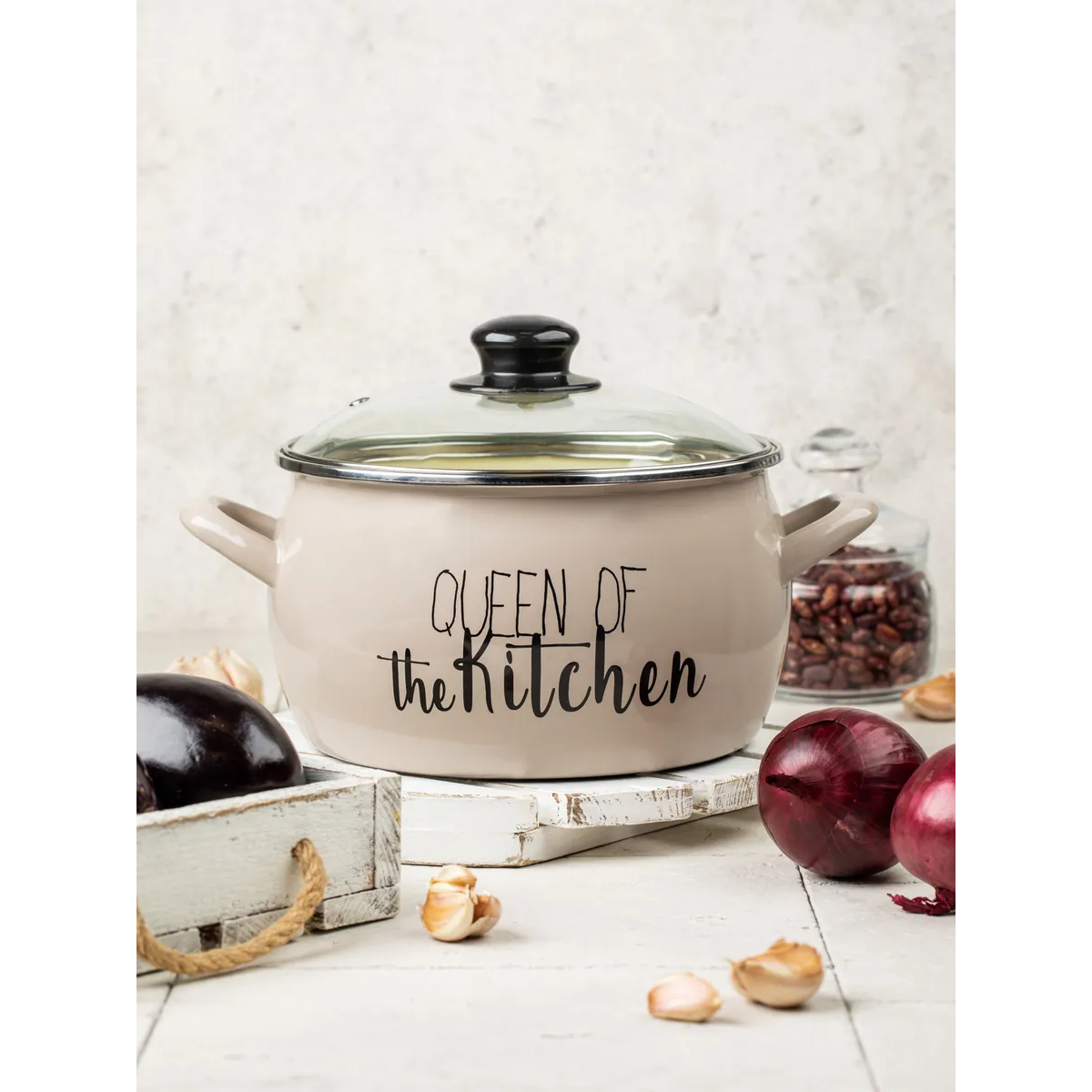 Кастрюля эмалированная Metrot Queen of Kitchen 5.4 л 7237