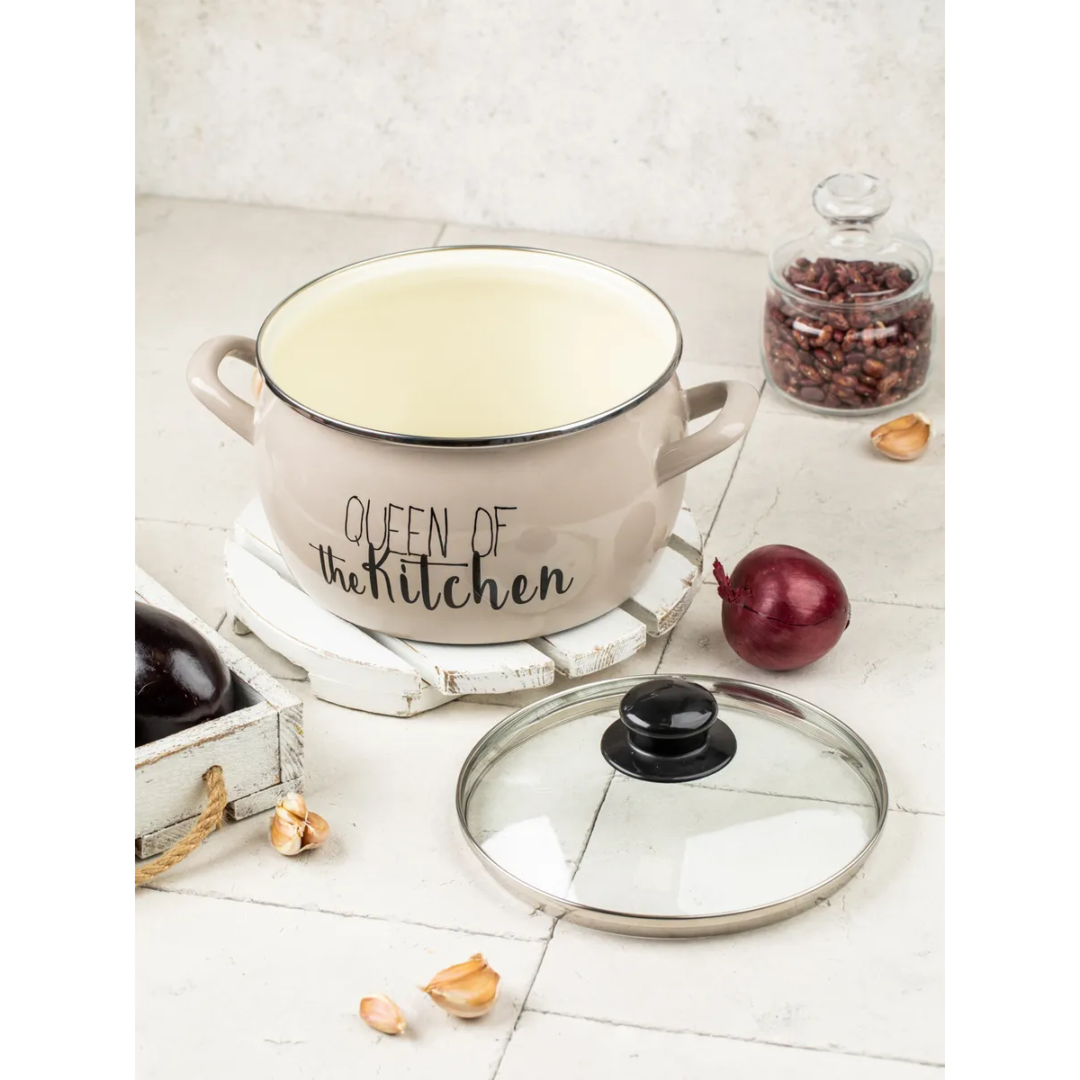 Кастрюля эмалированная Metrot Queen of Kitchen 5.4 л 7237