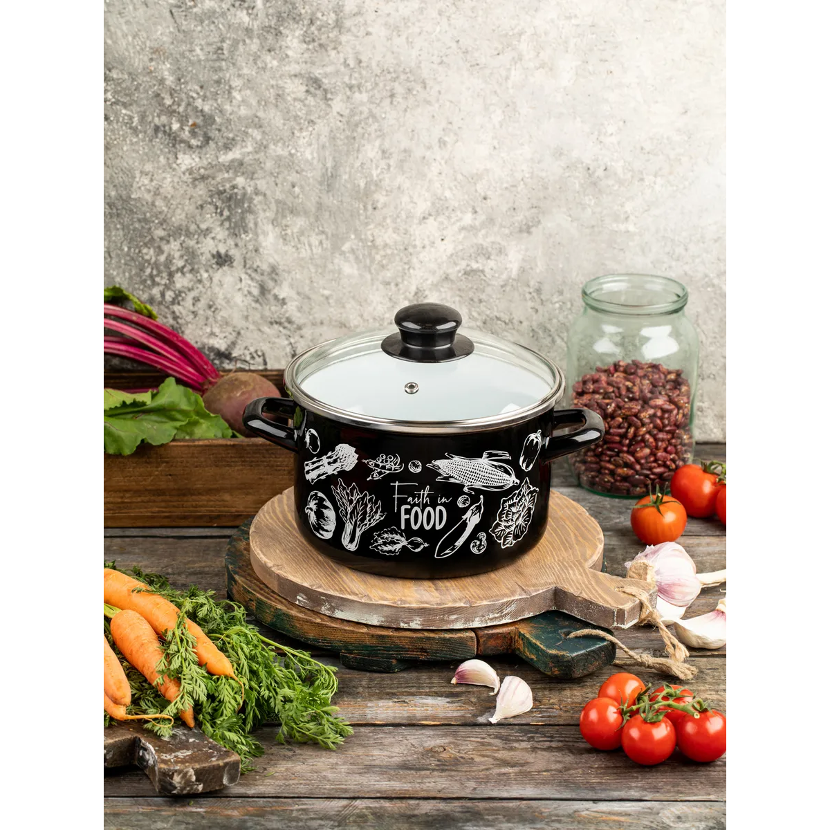 Кастрюля эмалированная Metrot Овощи 2 л 7397