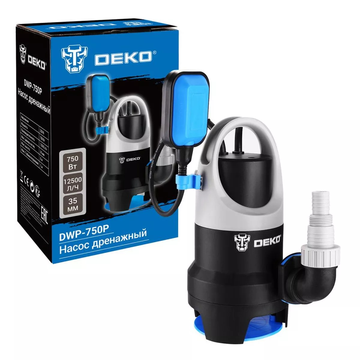 Насос дренажный DEKO DWP-750P 750 Вт для грязной воды DWP-750P