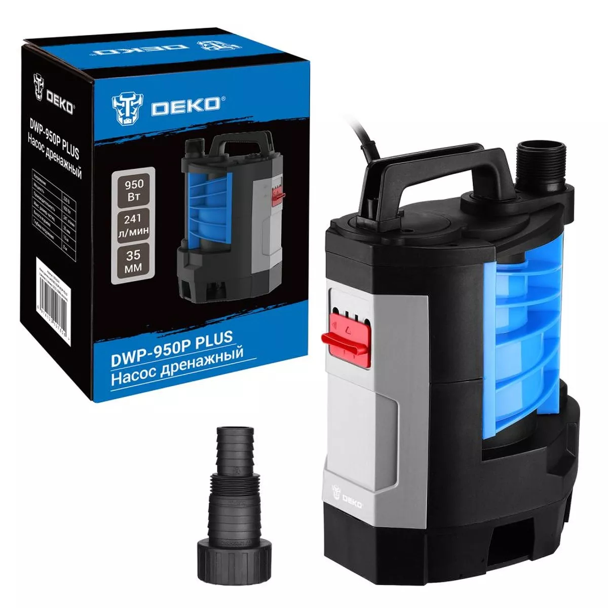 Насос дренажный DEKO DWP-950P PLUS 950 Вт для грязной воды DWP-950P PLUS