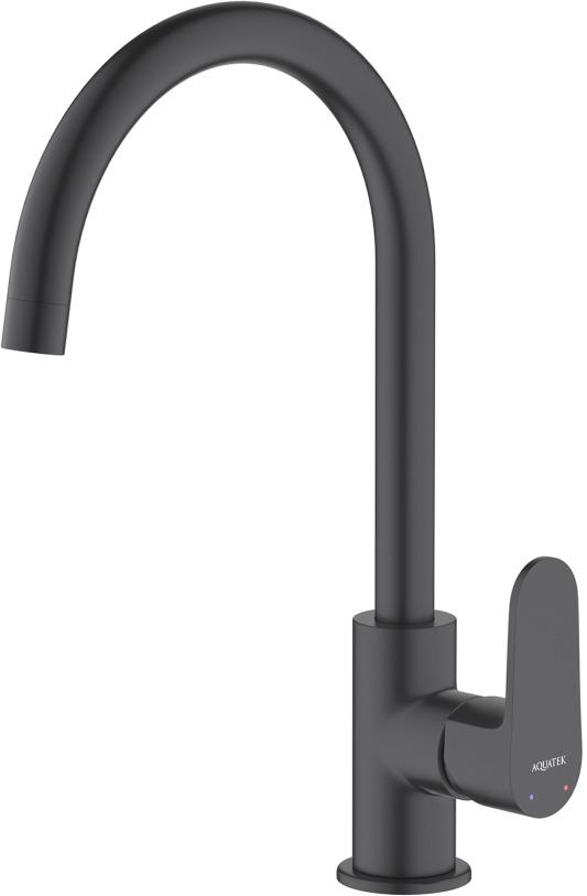 Смеситель для кухни Aquanet Oberon матовый черный AQ1282MB