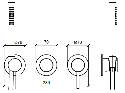 Смеситель для душа Almar Water Control Modular встраиваемый на 2/3 потребителя High Brass Brushed PVD E180142HB316