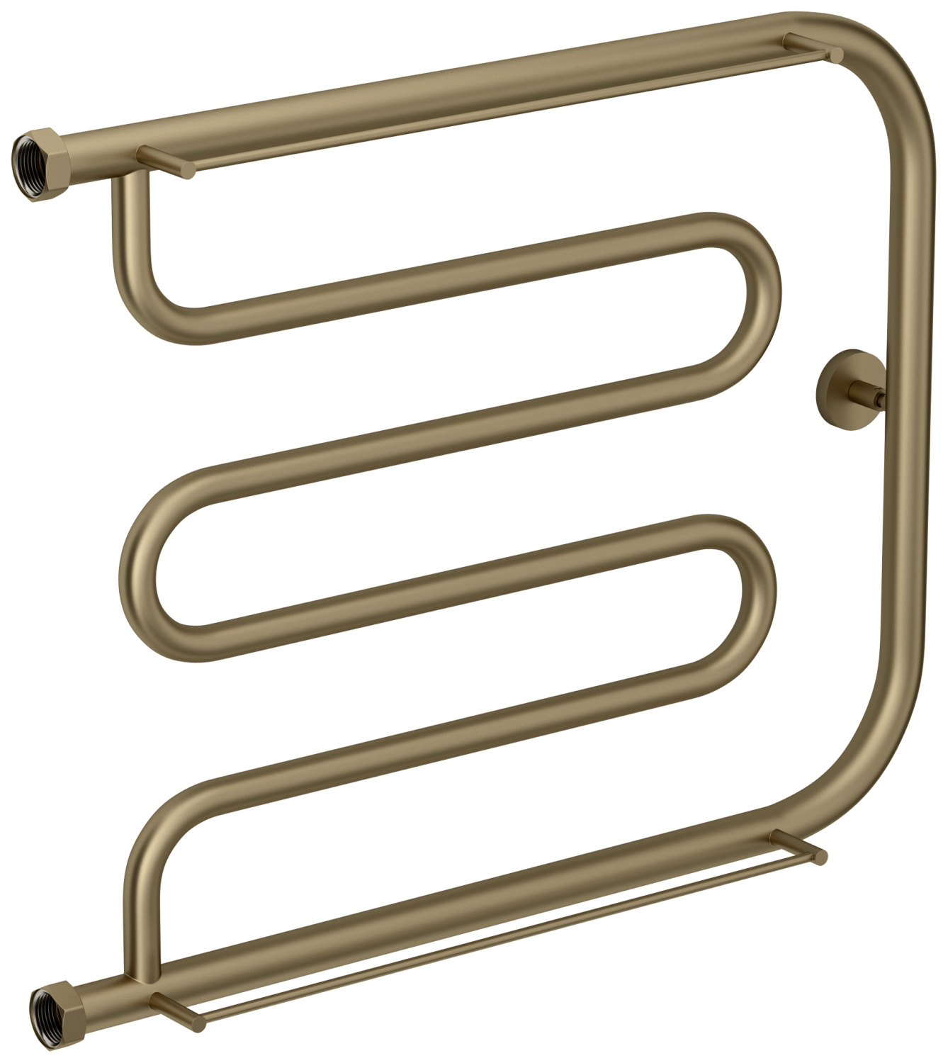 Полотенцесушитель водяной Сунержа Лира с двумя полками 660x536 мм золотой шёлк матовый 32-4012-5065